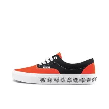 Vans Era Skeleton Printing Retro Casual Canvas Shoes Black Orange Colorblock 'Black Orange'