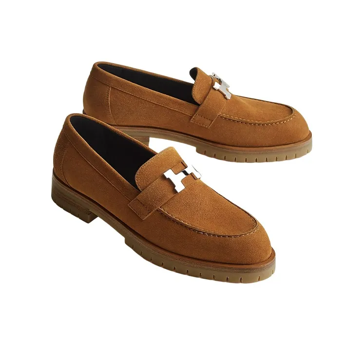 HERMES Casual Single Shoes Women's Brown-2