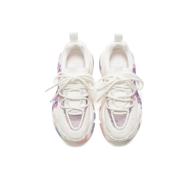 VITTORIO VENTURA Low Top Chunky Sneakers 6cm Women's Purple Pink Graffiti-2