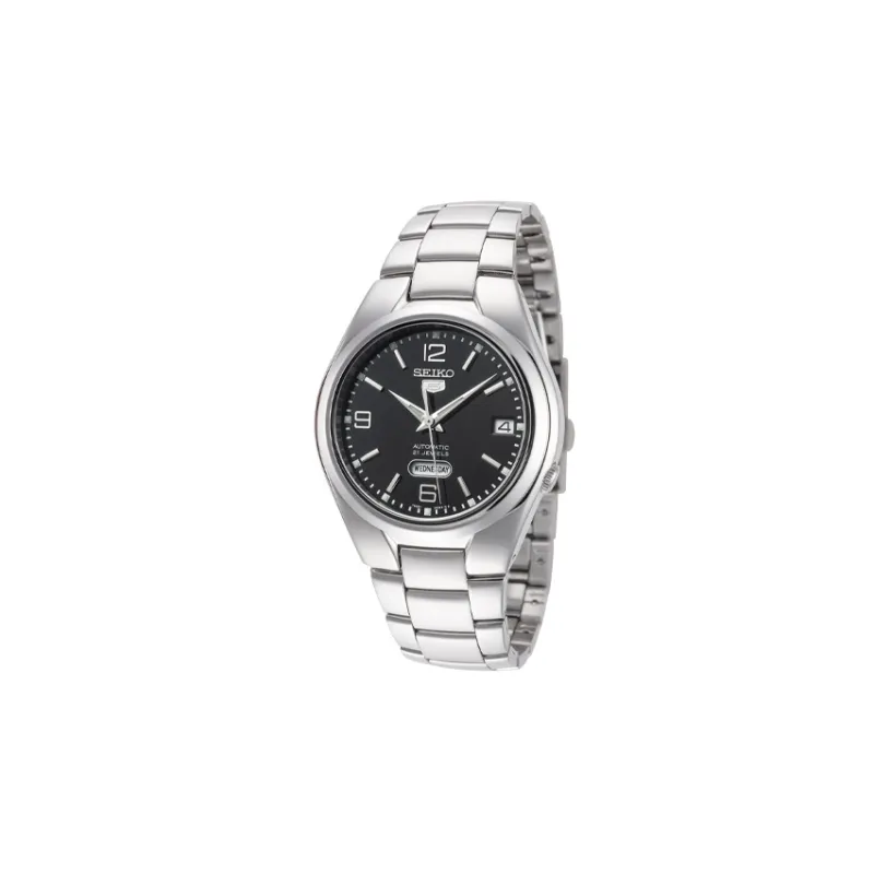 SEIKO SEIKO5 Collection Automatic Mechanical Movement Stainless Steel Strap Watch Unisex Black Dial SNK623K1-1
