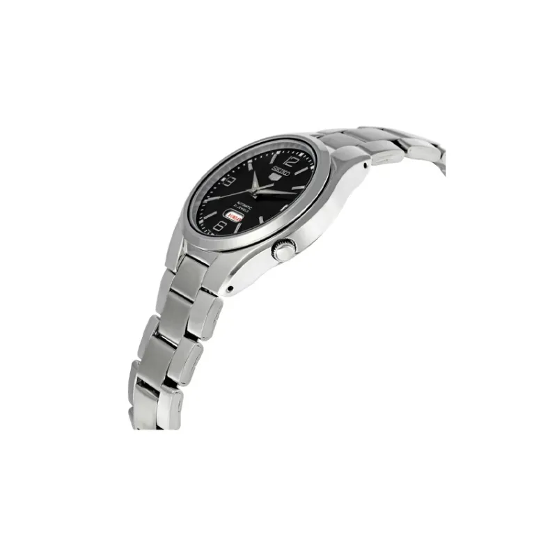 SEIKO SEIKO5 Collection Automatic Mechanical Movement Stainless Steel Strap Watch Unisex Black Dial SNK623K1-2