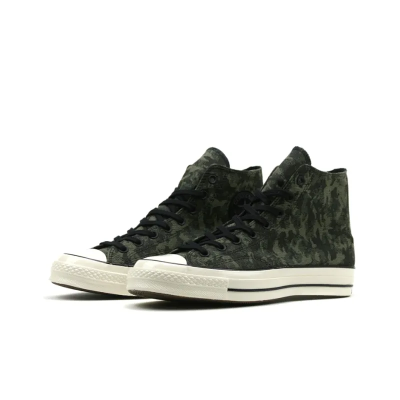 Converse 1970s Chuck High Non-slip Lightweight High-Top Canvas Shoes Unisex Green Camouflage-2