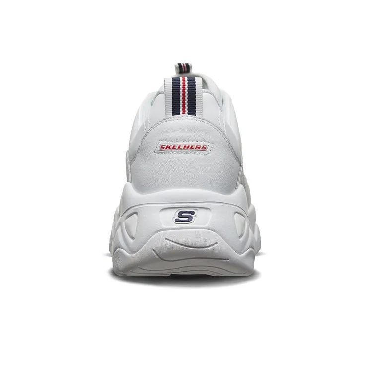 Skechers D'LITES 3.0 Cushioning Anti-Slip And Wear-Resistant Low-Top Chunky Sneakers Men's White Blue Red-3