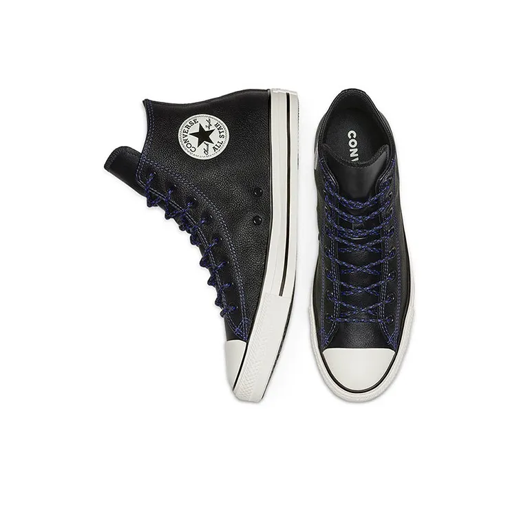 Converse Chuck Taylor All Star High Tumbled Leather 'Black Hyper Royal'-3