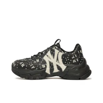 MLB Big Ball Chunky Cushioning Anti Slip And Wear Resistant Low Top Chunky Sneakers Unisex Black White