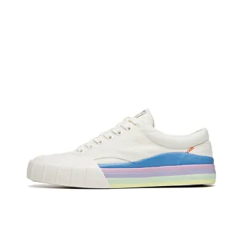 Anta Life Collection Anti Slip Wear Resistant Low Top Canvas Shoes Women's White Blue Purple