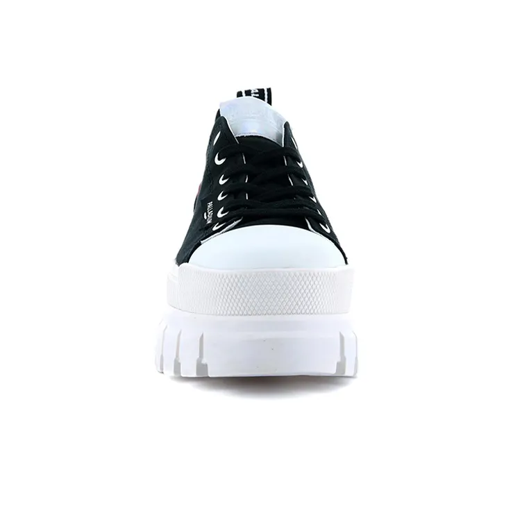 Palladium Revolt Lo T Anti-Slip And Wear-Resistant Height Increasing Low-Top Canvas Shoes Women's Black White-3