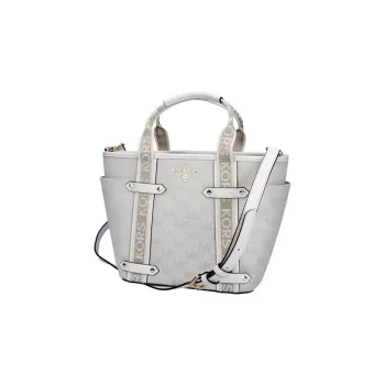 MICHAEL KORS Maeve Cotton With Polyester Shoulder Bag Crossbody Bag Handbag Regular Women's Gray White