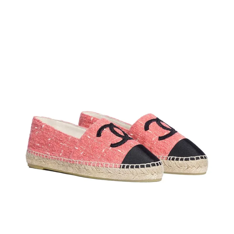 CHANEL Casual Single Shoes Women's Pink Black-2