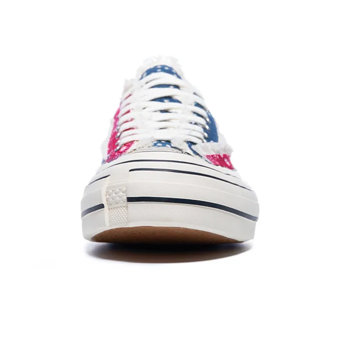 VESSEL G.o.p. Lows 'redxblue Paisley' Low Top Canvas Shoes Unisex Red Blue-2