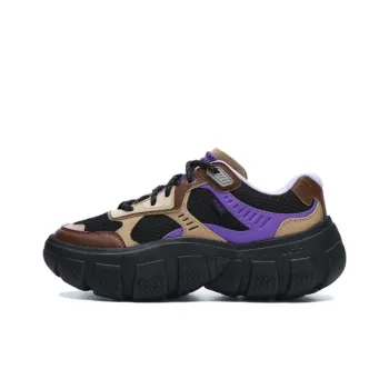 FILA BOLLA Bolla Anti Slip Wear Resistant Low Top Chunky Sneakers Women's Black Purple
