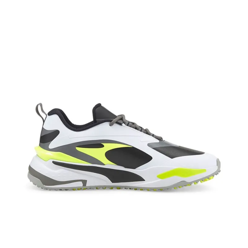 PUMA PUMA Golf Series Gs Fast Abrasion Resistant Low Top Golf Shoes Men's White Gray Yellow-1