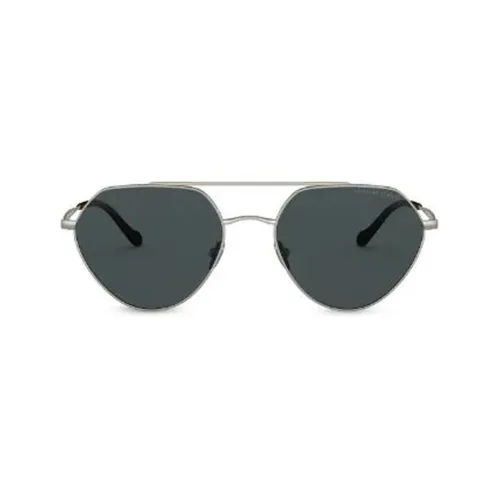 GIORGIO ARMANI Metal Aviator Sunglasses Women's Silver