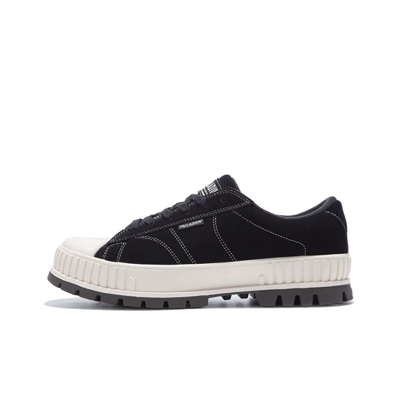 Palladium Pallashock90Sde Low Top Canvas Shoes Unisex Black Smoke White-0