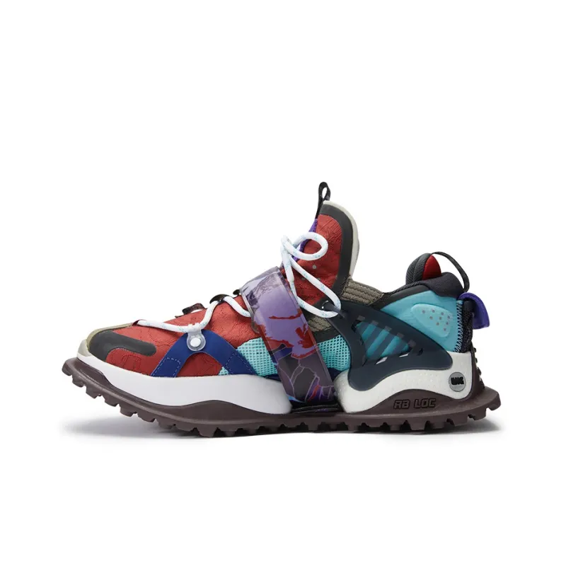 LINING x LNG Anti-Slip And Wear-Resistant Lightweight Low-Top Chunky Sneakers Women's Red White-1