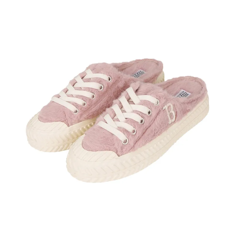 MLB Playball Mule Abrasion Resistant Thermal Lightweight Low Top Canvas Shoes Unisex Pink Korean Style-2