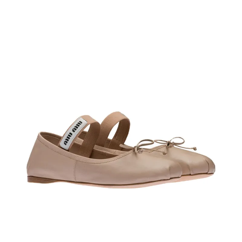 MIU MIU Ballerinas Water Lily Leather Women's-2