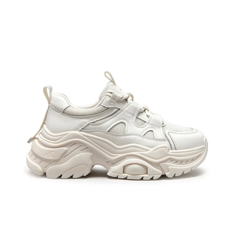 C°BANNER Chunky Sneakers Women's Low Top Black/Beige-7