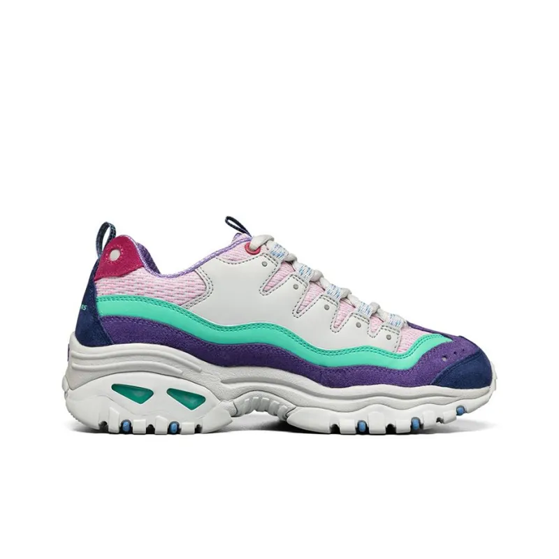 Skechers Energy Cushioning Anti-Slip And Wear-Resistant Low-Top Chunky Sneakers Women's Purple-1