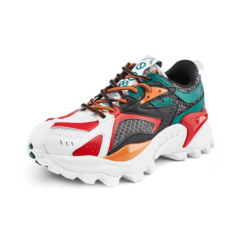 Kappa Cushioning Slip Resistant Balance Low Top Chunky Sneakers Unisex Red Gray-1
