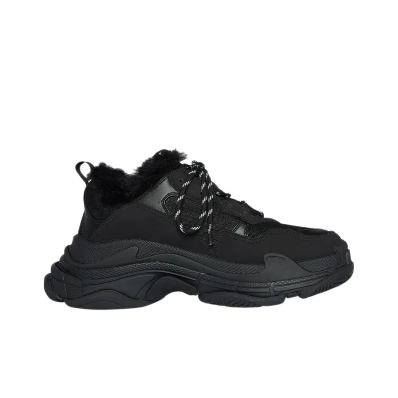 Balenciaga Triple S Fake Fur Black-1