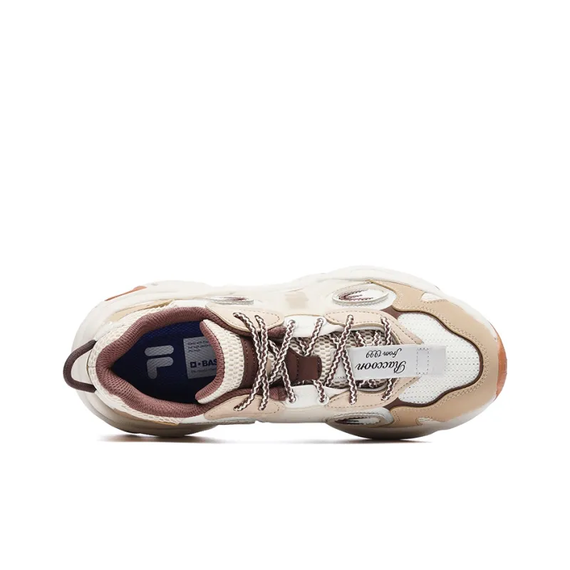 FILA FUSION Raccoon Cushioning Anti-Slip And Wear-Resistant Low-Top Chunky Sneakers Women's White Sesame-2