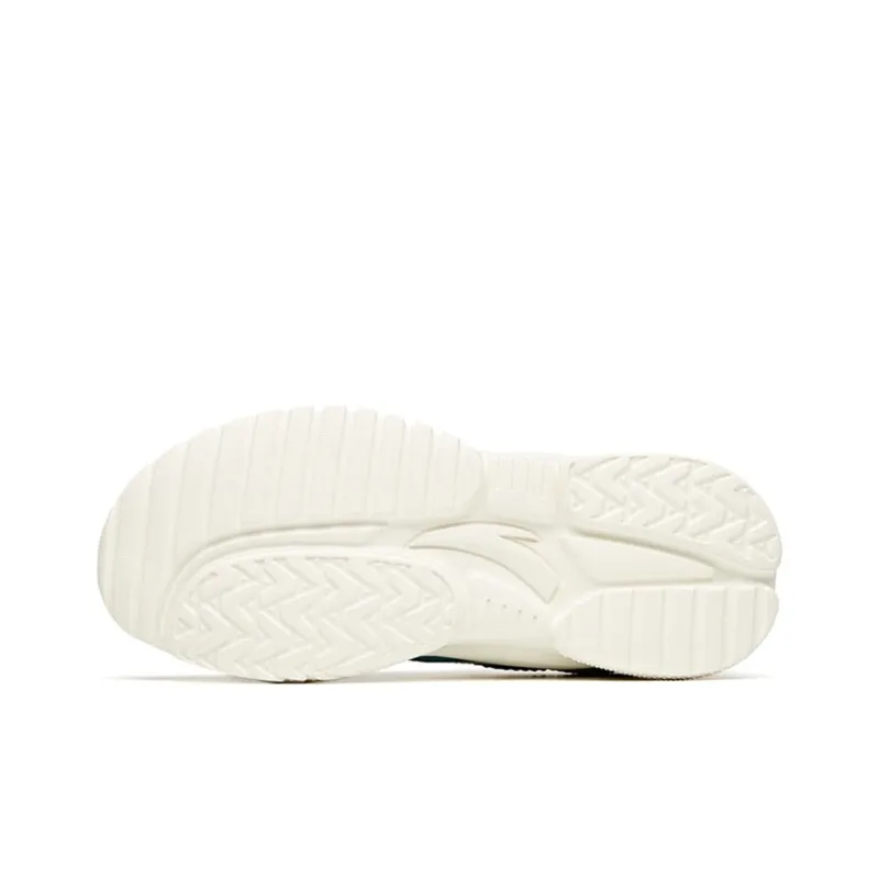 Anta Life Collection Cushioning Anti-Slip Wear-Resistant Breathability Low-Top Chunky Sneakers Women's White Gray Green-4