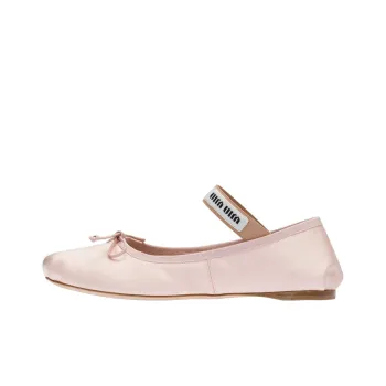 MIU MIU Logo Strap Ballet Flats