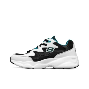 Skechers D'Lites Airy Low Top Running Shoes White/Black/Green Women's
