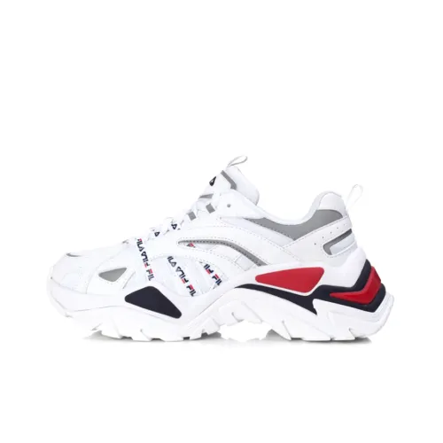 FILA Fishbone Chunky Sneakers Unisex Low-Top White/Black/Red