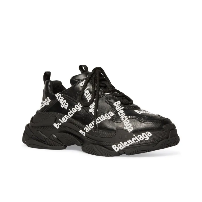 Balenciaga Triple S Logotype Sneakers 'Black'-2