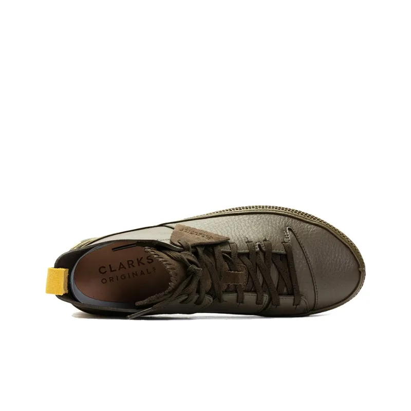 Clarks Trigenic Chunky Sneakers Men Low Top Olive Green-3