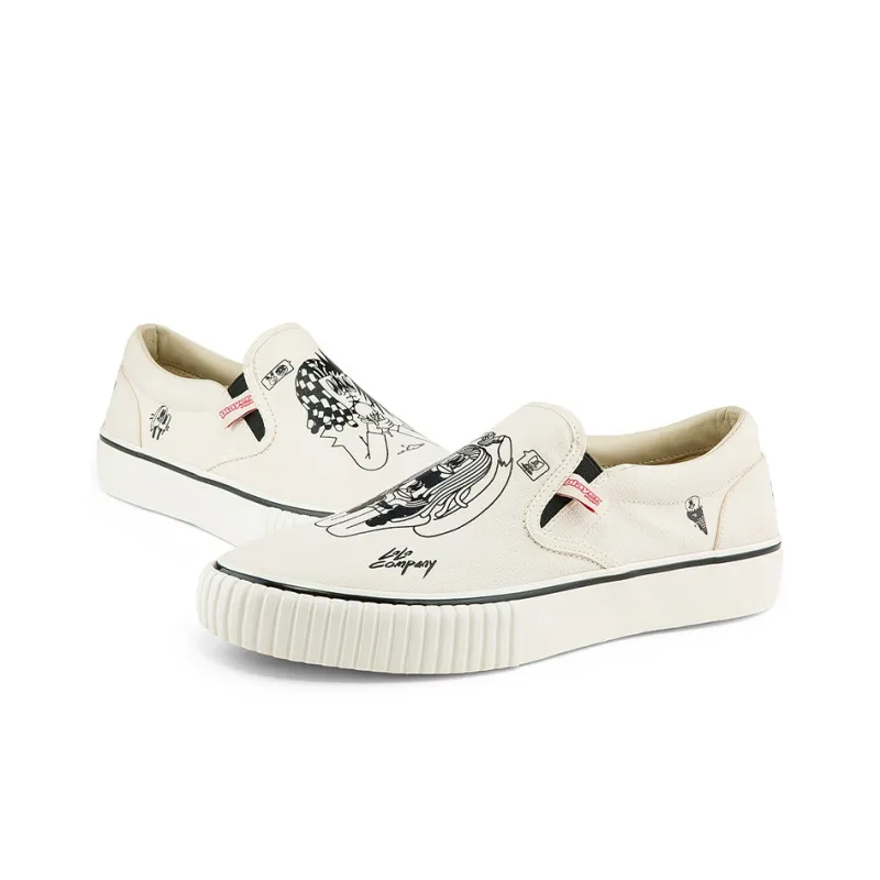 Kappa Capa Player Artist Collaboration Wear resistant And Lightweight Low Top Canvas Shoes Unisex White-4
