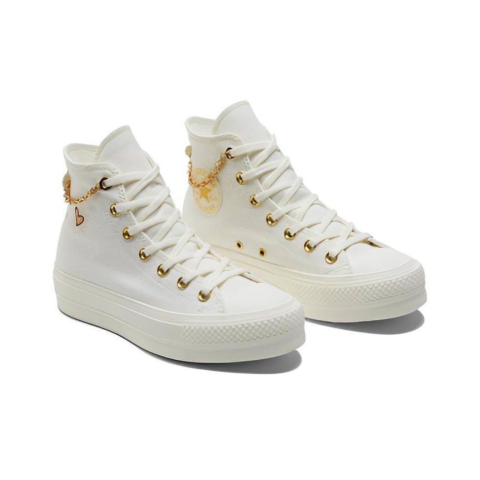 white and gold converse womens
