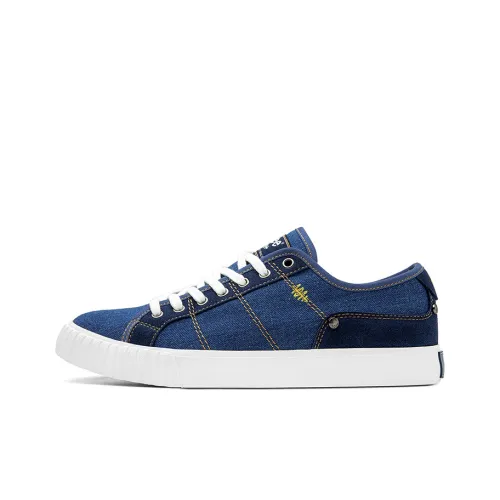 Lee Canvas Shoes Men Low-Top Dark Blue