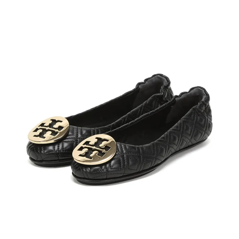 TORY BURCH Minnie Tory Burch Flat Shoes Women's Black Gold-2