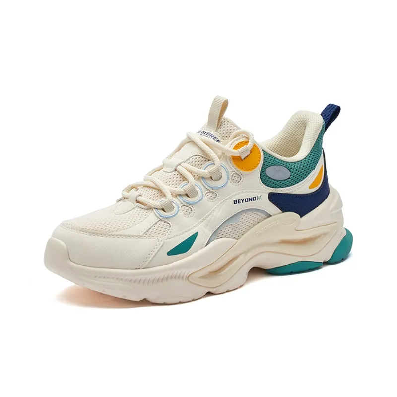 361° Chunky Sneakers Women's Low Top Beige/Cyan-1