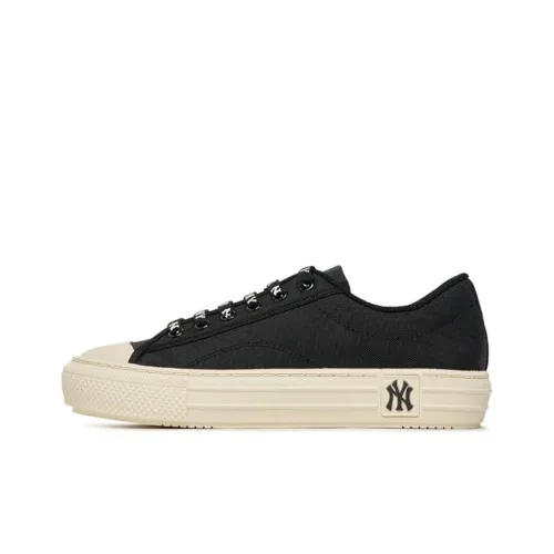 MLB Playball Canvas Shoes Unisex Low-Top Black/Beige