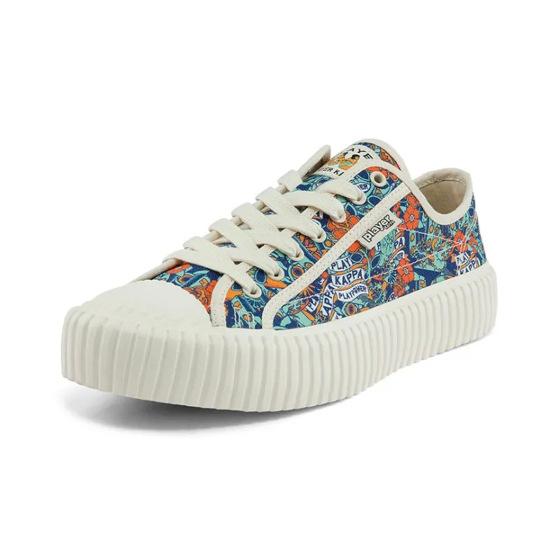 Kappa Non-slip Lightweight Low-Top Canvas Shoes Unisex White Multicolor-1