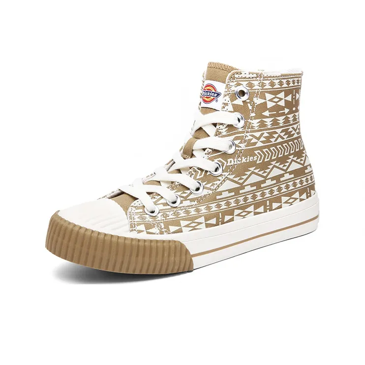 Dickies Anti Slip Wear Resistant High Top Canvas Shoes Women's Khaki-1