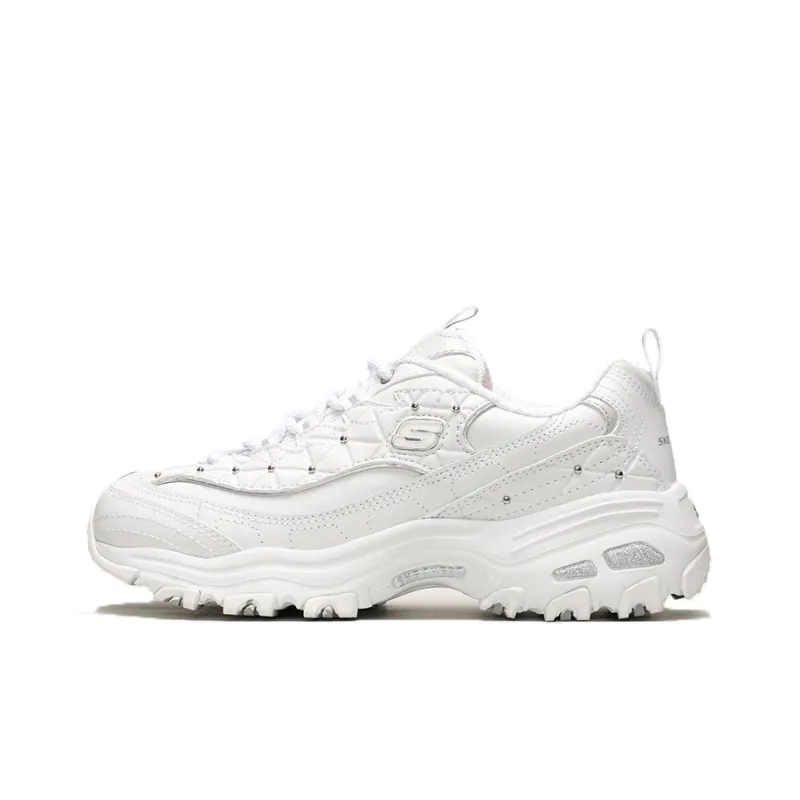 Skechers D'Lites Glamour Feels Low/Dad Shoes Gs White Women's-0
