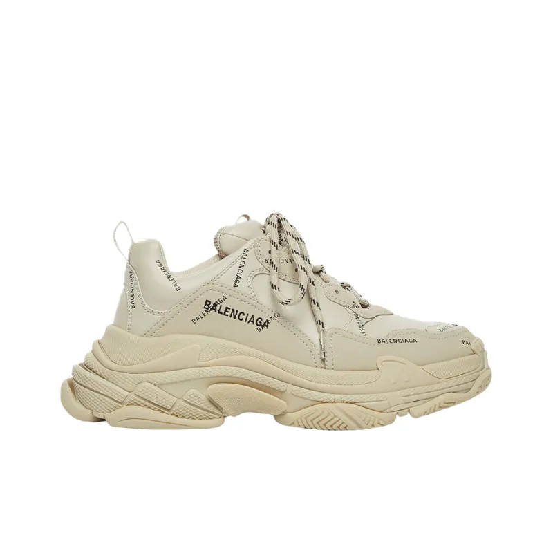 Balenciaga All Over Logo Triple S Beige Women's-1