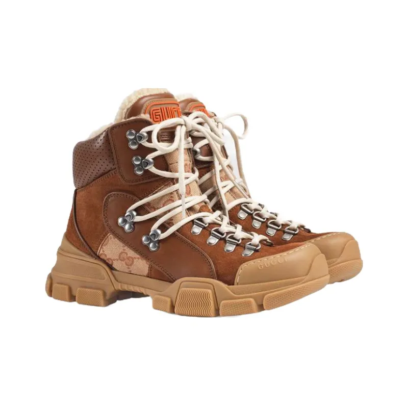 GUCCI Flashtrek Coverage Lightweight Thermal High Top Chunky Sneakers Women's Brown-2