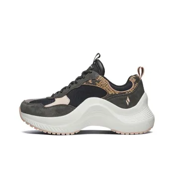 Skechers Sierra Cushioned Anti Slip And Wear Resistant Lightweight Low Top Chunky Sneakers Women's Black Brown