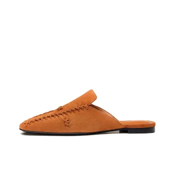 HERMES Declic Mule Wrap-toe Slippers Women's Brown