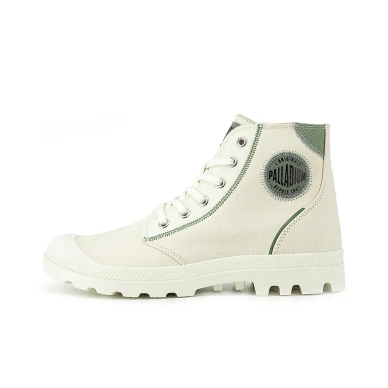 Palladium Anti Slip And Wear Resistant Breathable High Top Canvas Shoes Unisex White-0