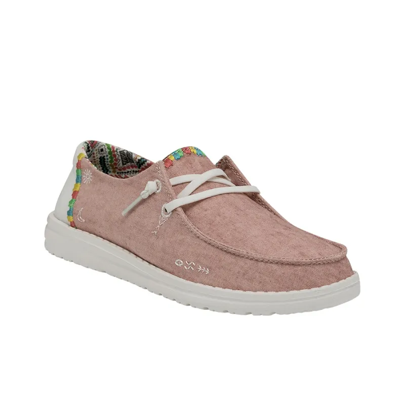 Heydude Canvas Shoes Women's Low Top Rose Pink-3
