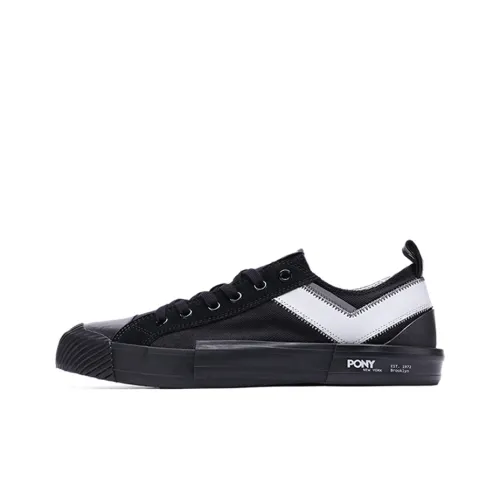 Pony Canvas Shoes Men Low-Top Black/White