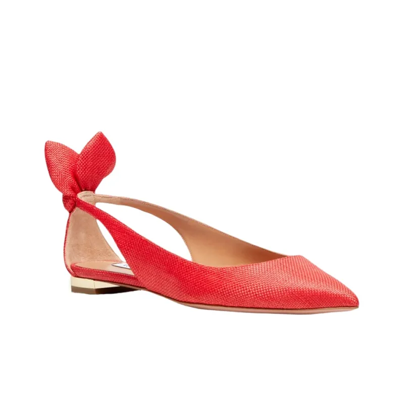AQUAZZURA Bow Tie Ballet Women's Casual Shoes Women's Pink-2