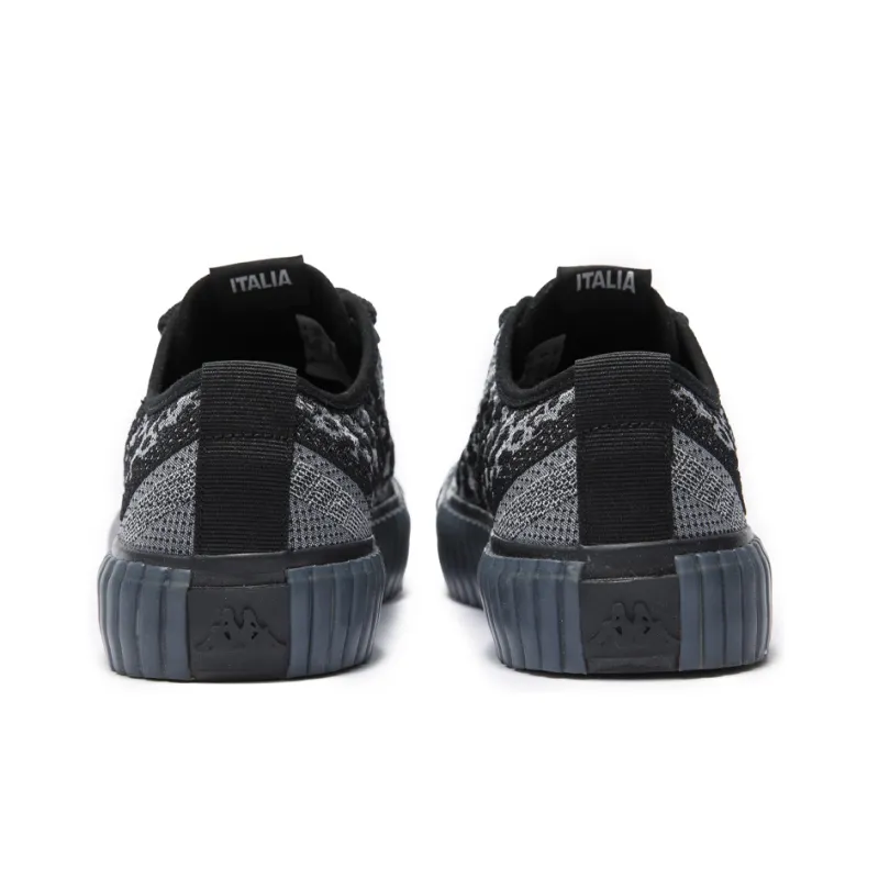 Kappa Sports Fashion Apparel Collection Stitching Low Top Canvas Shoes Unisex Black Gray Color-3